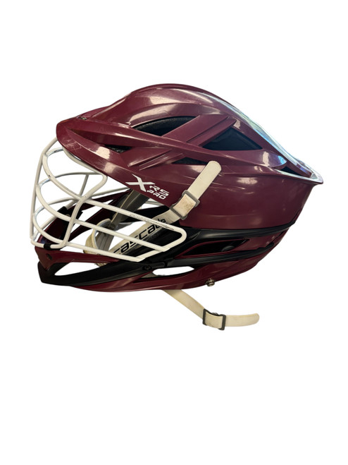 Vist Large View of Product Image Which is Used Cascade XRS PRO Lacrosse Helmet Maroon One Size