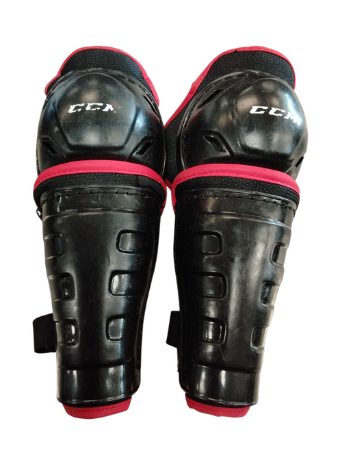 Vist Large View of Product Image Which is Used CCM Youth Shin Guards Black 8"