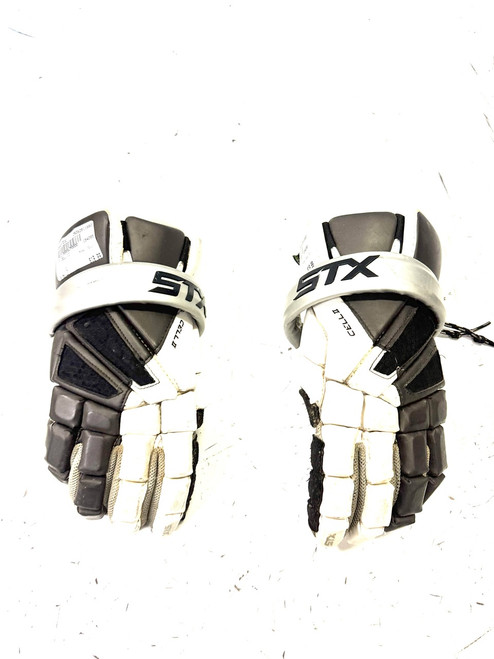 Vist Large View of Product Image Which is Used STX CELL II Lacrosse Gloves Mens Grey LG