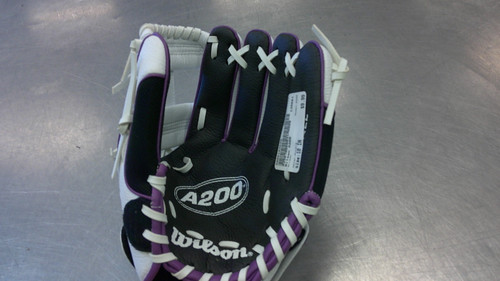 Vist Large View of Product Image Which is Used Wilson A200 BB/SB Glove RH Throw Purple 10"