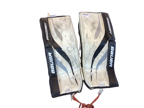 Vist Large View of Product Image Which is Used Bauer PRODIGY 24 INCH Goalie Leg Pads Youth White 24"