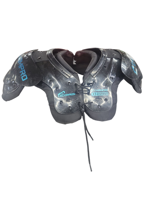 Vist Large View of Product Image Which is Used Champro SCORPION YOUTH PADS FB Shoulder Pads Black XS