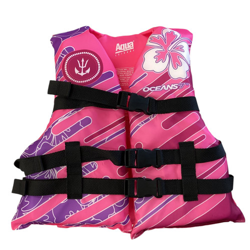 Vist Large View of Product Image Which is Used AQUA LEISURE Youth PFD Pink Youth 50-90