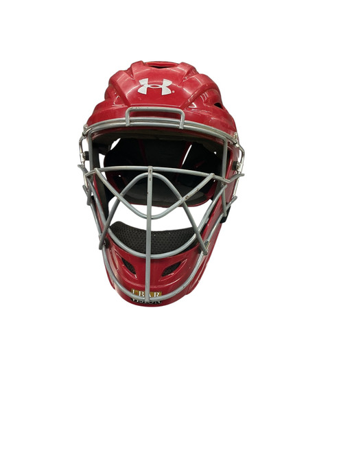 Vist Large View of Product Image Which is Used Under Armour UAHG2AVS-1 Catchers Helmet w/Mask Red L/XL