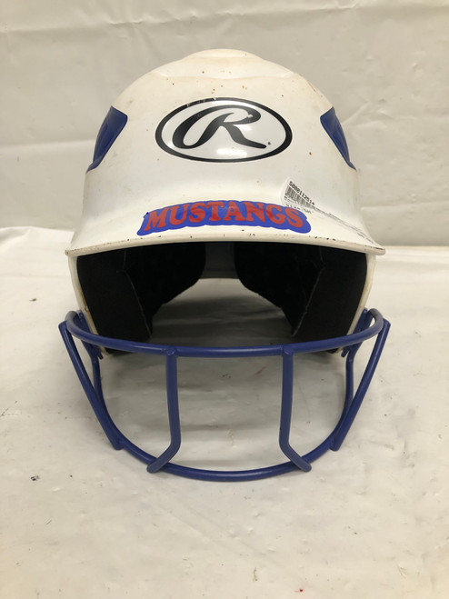 Vist Large View of Product Image Which is Used Rawlings BATTERS HELMET MASK Batting Helmet Mask White SM