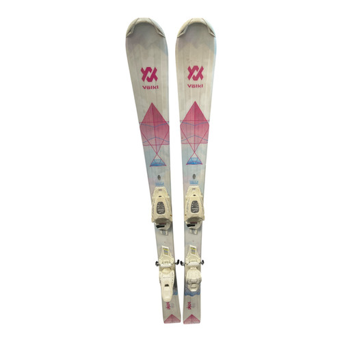 Vist Large View of Product Image Which is Used Volkl CHICA Girls DH Ski/Binding White 130 cm