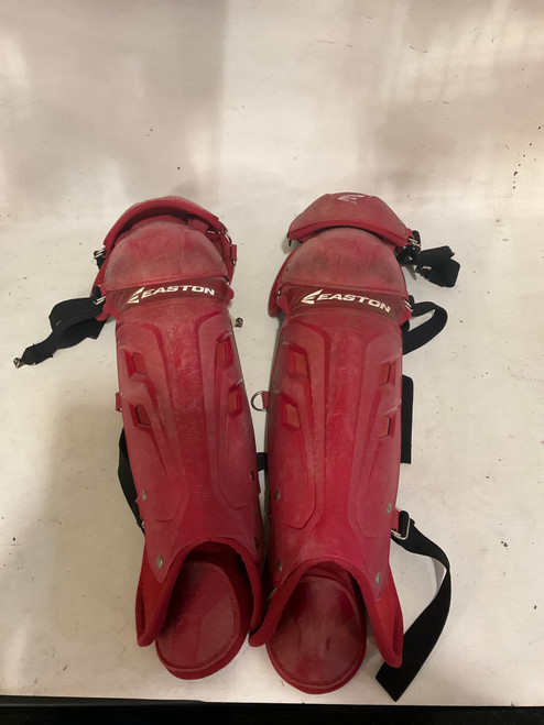 Vist Large View of Product Image Which is Used Easton EASTON Y 9-12 Catchers Leg Guards Red Youth