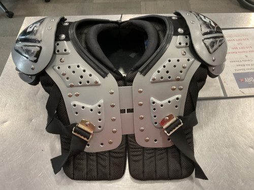 Vist Large View of Product Image Which is Used Schutt Y FLEX FB Shoulder Pads Grey Youth