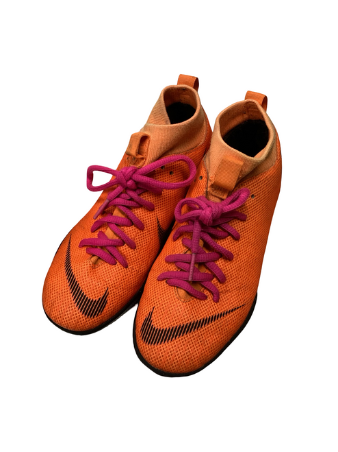 Used Nike MERCURIAL Soccer Indoor Shoes Orange Junior 02.5 11613-S000167290 Vist Large View of Product Image Which is Used Nike MERCURIAL Soccer Indoor Shoes Orange Junior 02.5