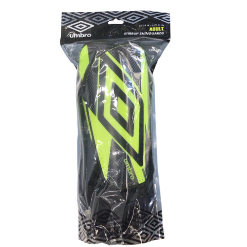 Vist Large View of Product Image Which is Used Umbro Soccer Shin Guards Adult Black LG