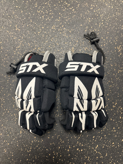 Vist Large View of Product Image Which is Used STX STINGER Lacrosse Gloves Junior Black 8"