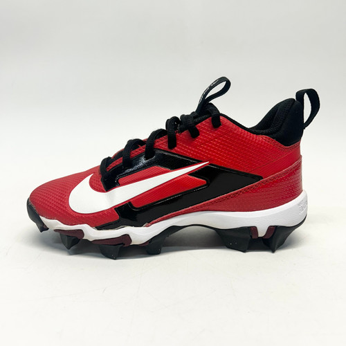 Vist Large View of Product Image Which is Used Nike ALPHA MENACE 4 SHARK Jr FB Cleats White/Black/Red Junior 01.5