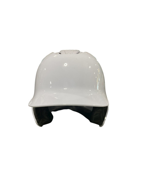 Vist Large View of Product Image Which is Used Evoshield WHT BB HELMET Batting Helmet No Mask White One Size