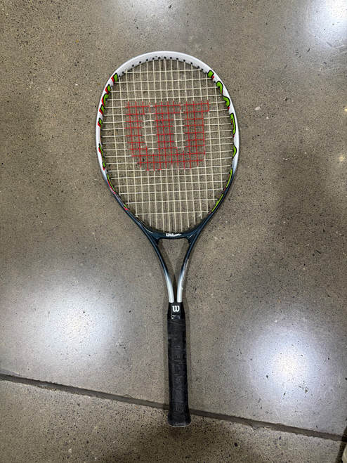 Vist Large View of Product Image Which is Used Wilson IMPACT Adult Tennis Racquet Black 4 1/4"
