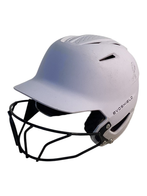 Vist Large View of Product Image Which is Used Evoshield BATTING HELMET Batting Helmet w/Mask White SM
