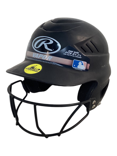 Vist Large View of Product Image Which is Used Rawlings VAPOR Batting Helmet w/Mask Black XS/S