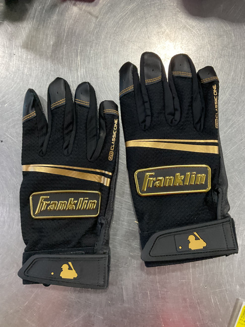 Vist Large View of Product Image Which is Used Franklin BB/SB Batting Gloves Black MD