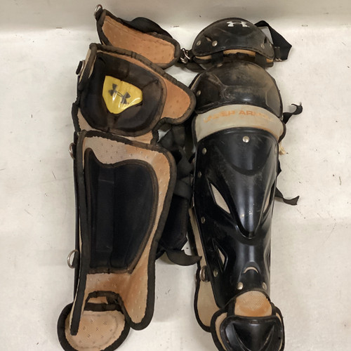 Vist Large View of Product Image Which is Used Under Armour UAGLG2-JR Catchers Leg Guards Black Junior