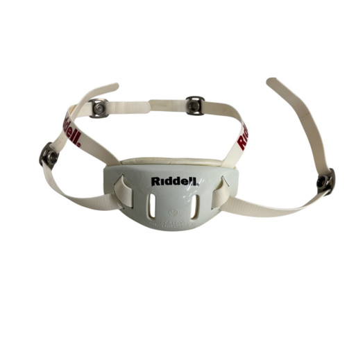 Vist Large View of Product Image Which is Used Riddell Hard Cup Chinstrap White Medium