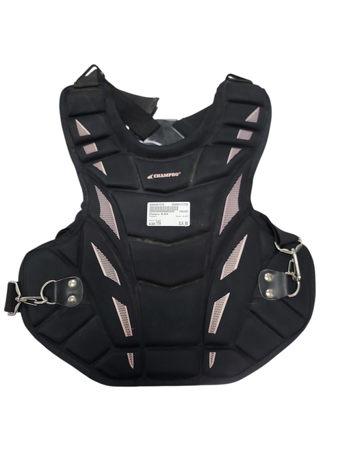 Vist Large View of Product Image Which is Used Champro BLACK Catchers Chest Protector Black Youth