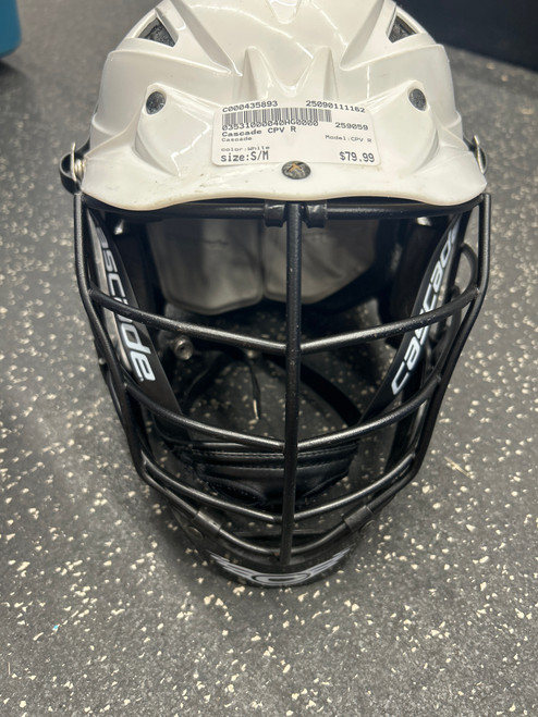 Vist Large View of Product Image Which is Used Cascade CPV R Lacrosse Helmet White S/M