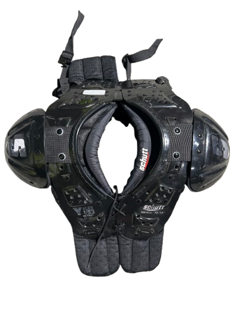 Vist Large View of Product Image Which is Used Schutt SCHUTT Y FLEX 5.2 SM 12-13 FB Shoulder Pads Black SM