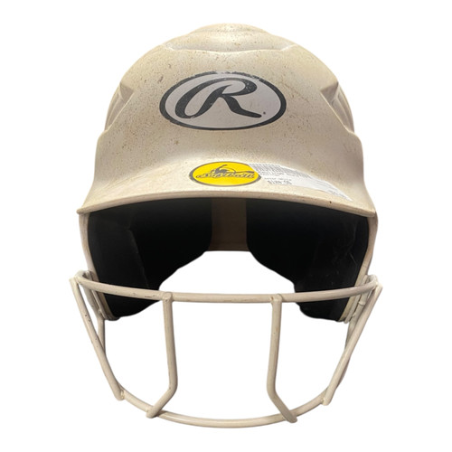 Vist Large View of Product Image Which is Used Rawlings RCFH Batting Helmet w/Mask White One Size