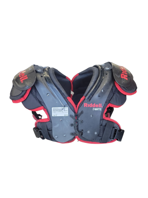 Vist Large View of Product Image Which is Used Riddell Z MATTE FB Shoulder Pads Black LG