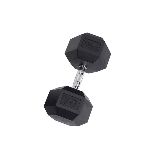 Vist Large View of Product Image Which is Body Solid SDR Rubber Hex Dumbbell 70lb #SDR70