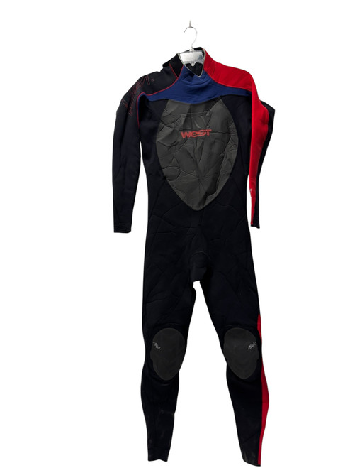 Vist Large View of Product Image Which is Used West 3/2mm Mens Full Suit / Wetsuit Black And Red XL