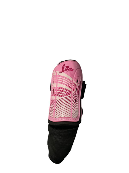 Vist Large View of Product Image Which is Used Brava Soccer Shin Guards Youth Pink SM