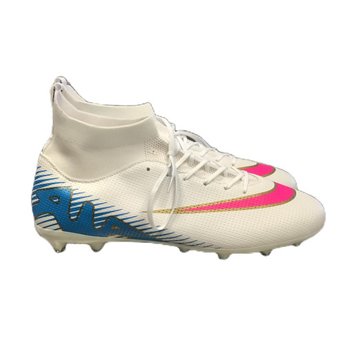 Vist Large View of Product Image Which is Used Daoquan Soccer Cleats White, Pink and Blue Senior 14