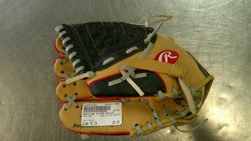 Vist Large View of Product Image Which is Used Rawlings PLAYER SERIES BB/SB Glove RH Throw Brown 10"