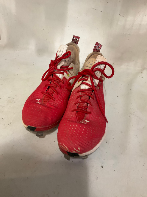 Vist Large View of Product Image Which is Used Under Armour 11 BB METAL CLEATS BB/SB Cleats Red Senior 11