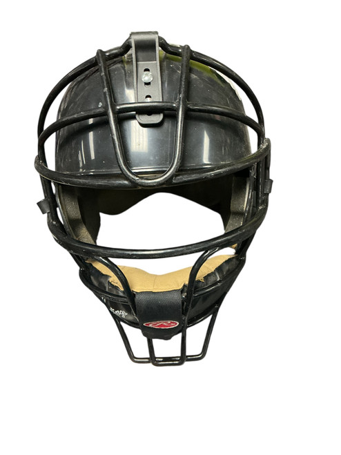 Vist Large View of Product Image Which is Used Rawlings CATCHERS HELMET Batting Helmet w/Mask Black LG