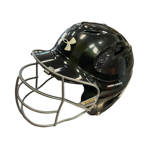 Vist Large View of Product Image Which is Under Armour Batting Helmet w/Mask Black MD