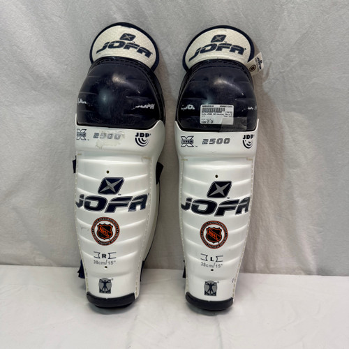 Used Jofa 2500 Senior Shin Guards White 15" 11651-S000404639 Vist Large View of Product Image Which is Used Jofa 2500 Senior Shin Guards White 15"