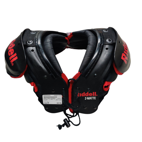Vist Large View of Product Image Which is Used Riddell Z MATE Youth Football Shoulder Pads Red Small