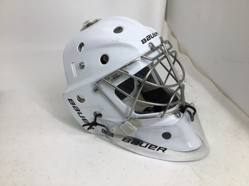 Vist Large View of Product Image Which is Used Bauer 940 CAT EYE LG 7 1/8-7 1/2 HELMET Senior Goalie Helmet/Mask White LG