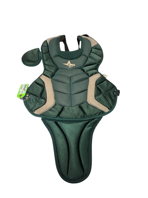 Vist Large View of Product Image Which is Used All-Star SYSTEM 7 CP1216S7X Intermediate Baseball Catchers Chest Protector Green Age 12-16