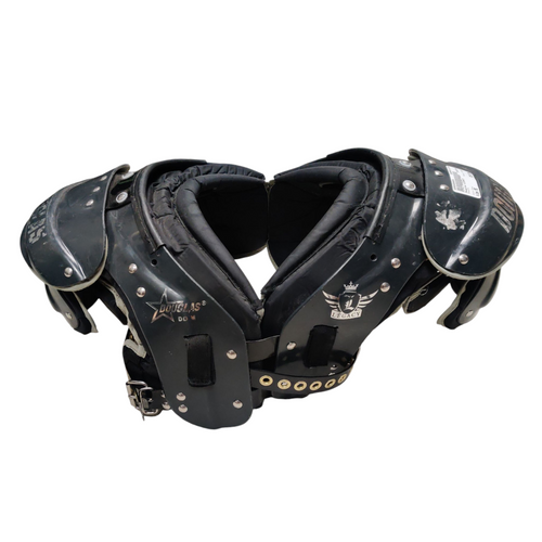Vist Large View of Product Image Which is Used Douglas LEGACY Football Shoulder Pads Grey Medium