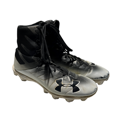 Vist Large View of Product Image Which is Used Under Armour Adult FB Cleats Black And White Senior 10.5