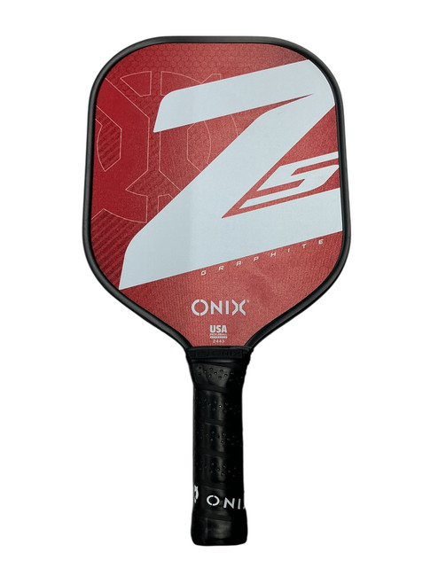 Vist Large View of Product Image Which is Used Onix Z5 GRAPHITE Pickleball Racquet Red