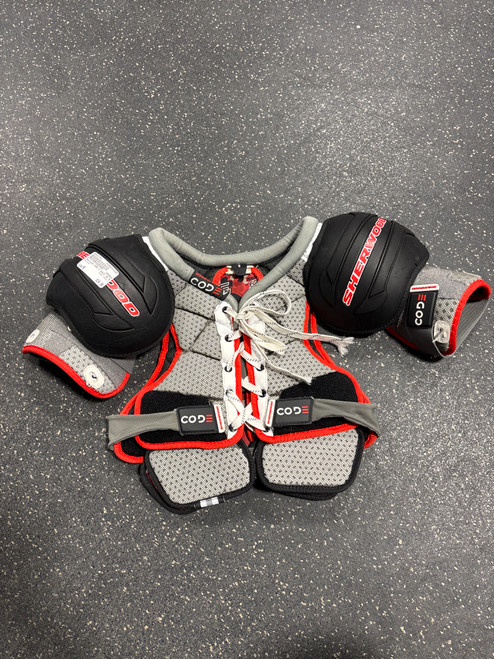 Vist Large View of Product Image Which is Used Sher-wood CODE V Junior Shoulder Pads MD