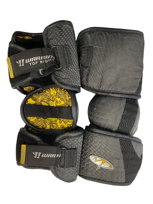Vist Large View of Product Image Which is Used Warrior TOP RIGHT Lacrosse Arm Pads/Guards Black MD