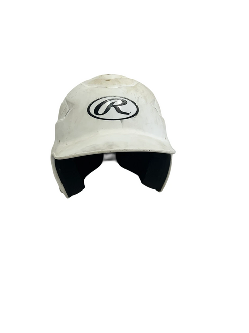 Vist Large View of Product Image Which is Used Rawlings OSFM White Batting Helmet