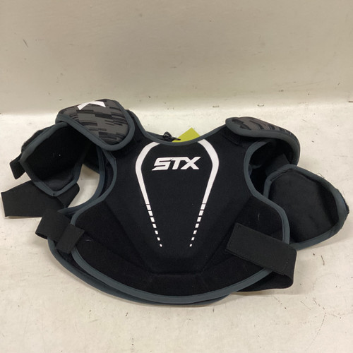 Vist Large View of Product Image Which is Used STX BLACK SMALL Lacrosse Shoulder Pads Black SM