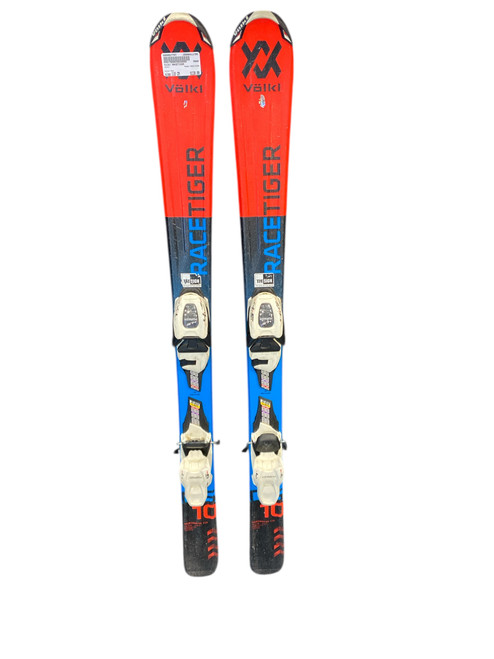 Vist Large View of Product Image Which is Used Volkl RACETIGER Boys DH Ski/Binding Red 110 cm
