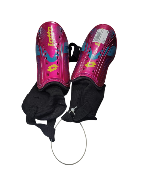 Vist Large View of Product Image Which is Used Lotto Soccer Shin Guards Junior Maroon XL