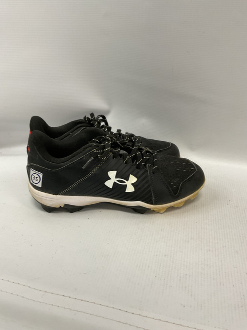 Vist Large View of Product Image Which is Used Under Armour LEADOFF BB/SB Cleats Black And White Senior 7.5